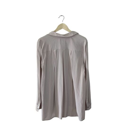 Leo & Sage Large Silk Blouse Tunic Button Front Long Sleeve Top Womens - Picture 2 of 14